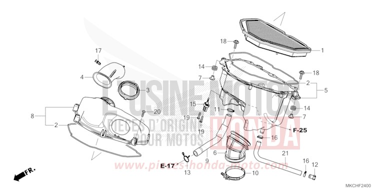 AIR CLEANER for Gold Wing PEAL DEEP MUD GRAY (NHC47B) from 2021